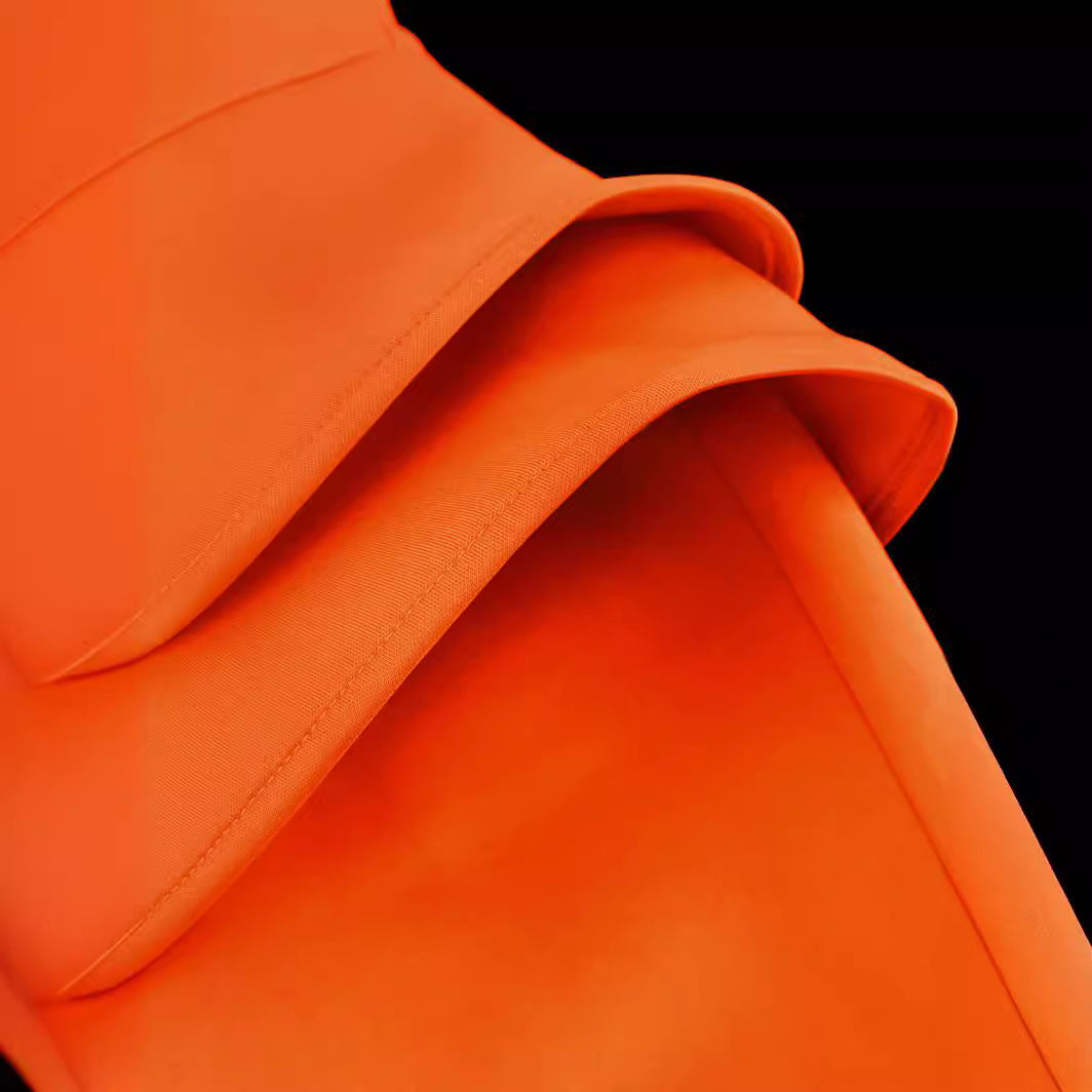 Damen Elegantes Kleid mit asymmetrischem Schnitt und voluminösen Puffärmeln R&B
