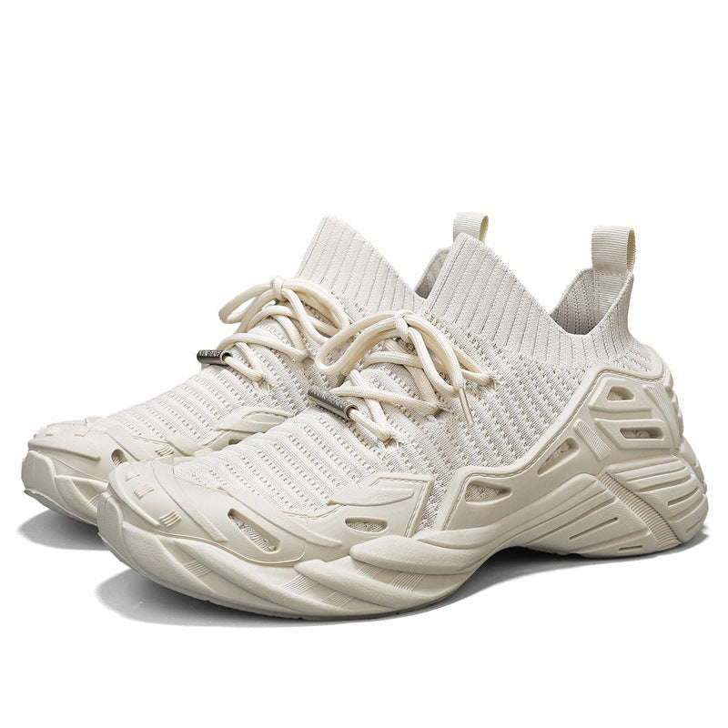 Damen Sportliche Strick-Sneaker mit atmungsaktiver Oberflächenstruktur