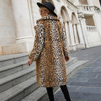 Damen Luxuriöser Kunstpelzmantel mit Leopard-Design R&B