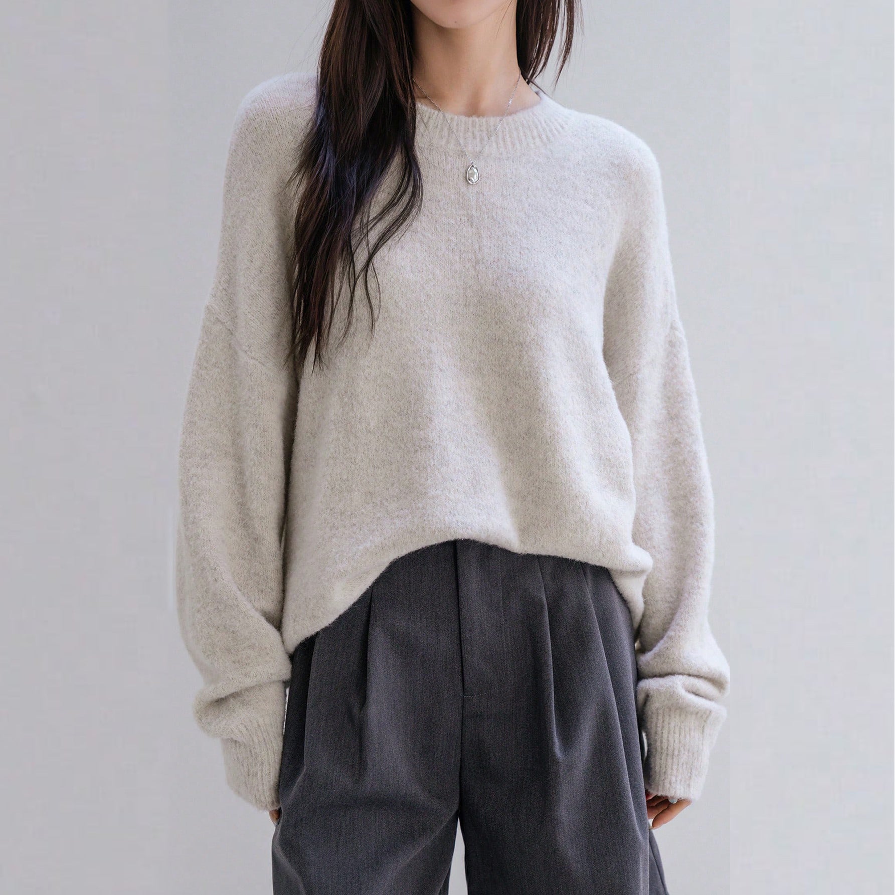 Damen Lässiger Strickpullover mit weitem Schnitt und komfortabler Passform