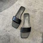 Damen Elegante Slippers mit breitem Riemen und quadratischer Zehenpartie R&B