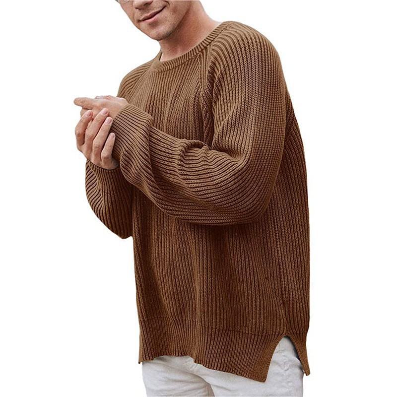 Herren eleganter Strickpullover mit strukturiertem Design und modernem Schnitt R&B