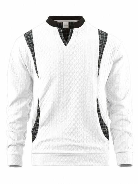 Herren Strickpullover mit modischen Karoelementen R&B
