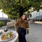 Damen Luxuriöse Felljacke mit voluminösen Ärmeln und weich gefüttert R&B
