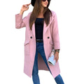 Damen lässiger Oversized-Mantel mit modernen Taschen und elegantem Revers R&B