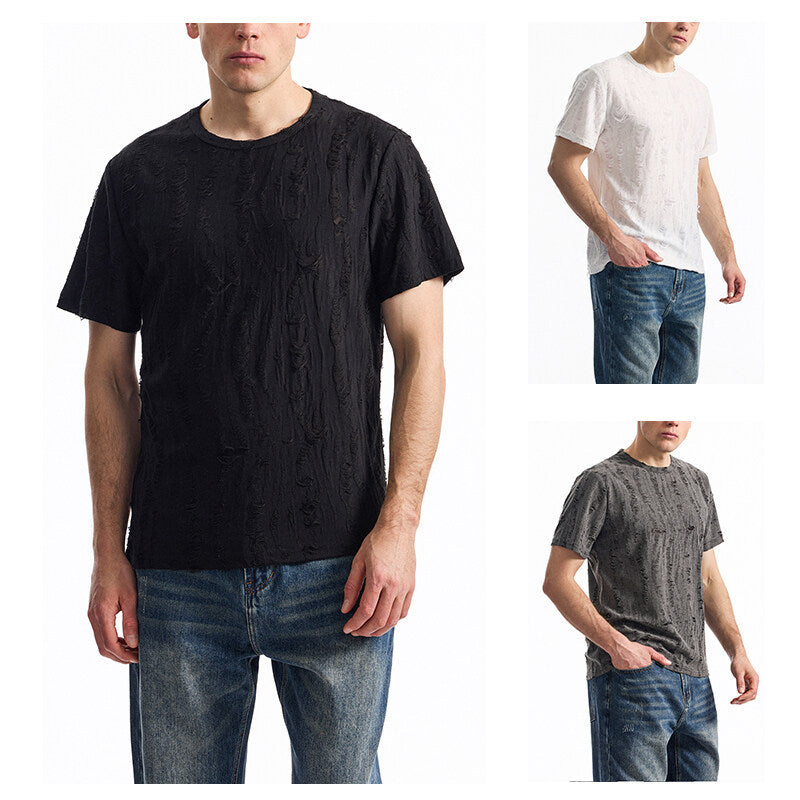 Herren T-Shirt mit einzigartigem Design und strukturierten Stoff R&B