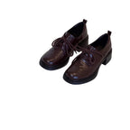 Damen Elegante Schnürschuhe mit modernem Blockabsatz und glänzender Oberfläche