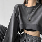 Damen Cropped Sweatshirt
