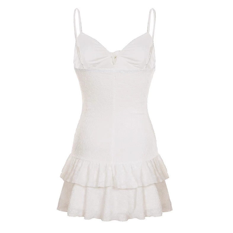 Damen Verspieltes Minikleid mit Rüschen und schmalen Spaghetti-Trägern R&B