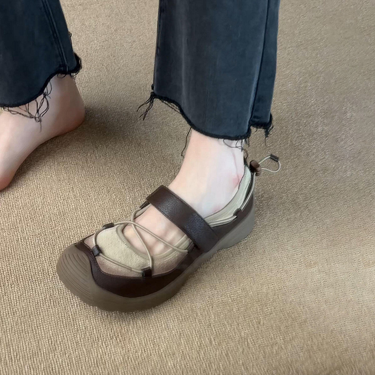 Damen Komfortable Sandalen mit verstellbarem Riemen R&B