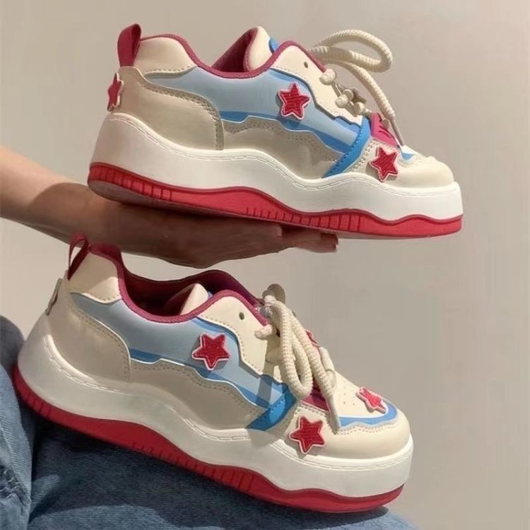 Damen Sportliche Sneakers mit auffälligem Sternen-Design und rutschfester Sohle R&B