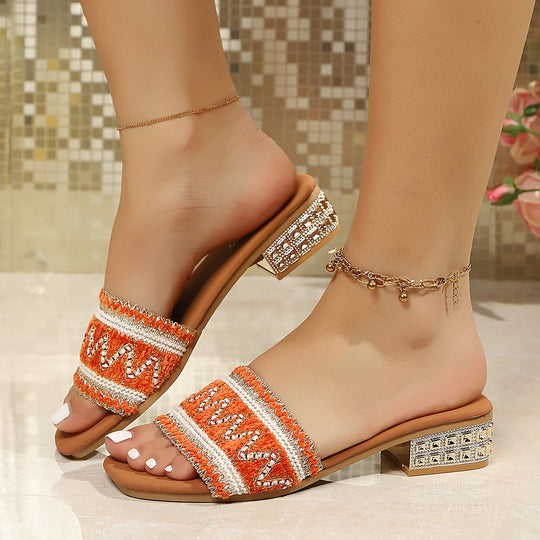 Damen Bequeme Schmuck-Sandalen mit stylishen Riemchen und funkelnden Details R&B