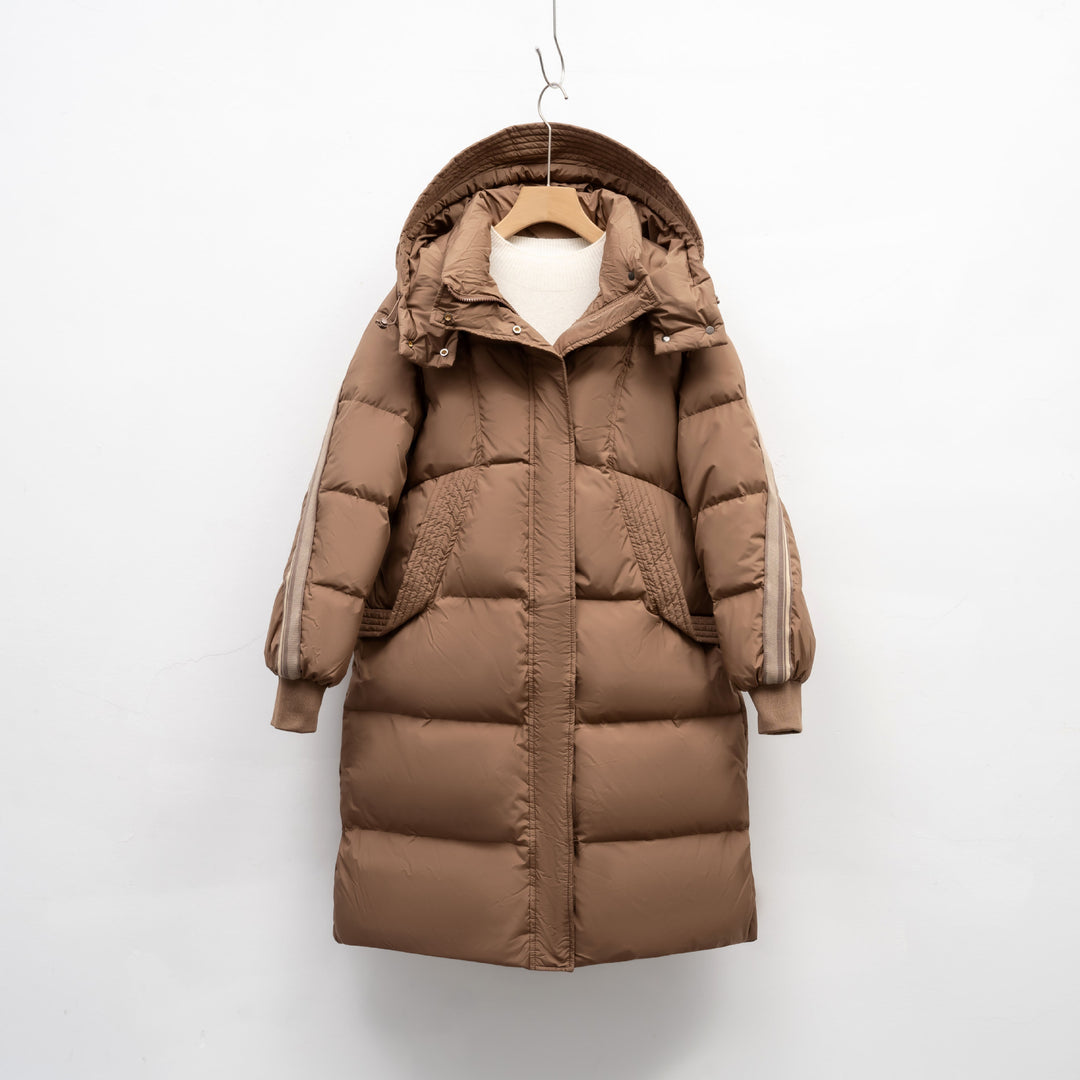Damen Isolierter Wintermantel mit funktionalen Taschen und verstellbarer Kapuze R&B