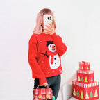 Damen Weihnachts-Pullover mit festlichem Schneemann-Motiv und gemütlichem Schnitt R&B