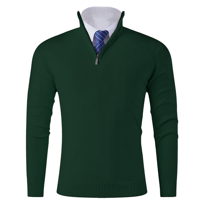 Herren eleganter Stehkragenpullover mit Reißverschluss