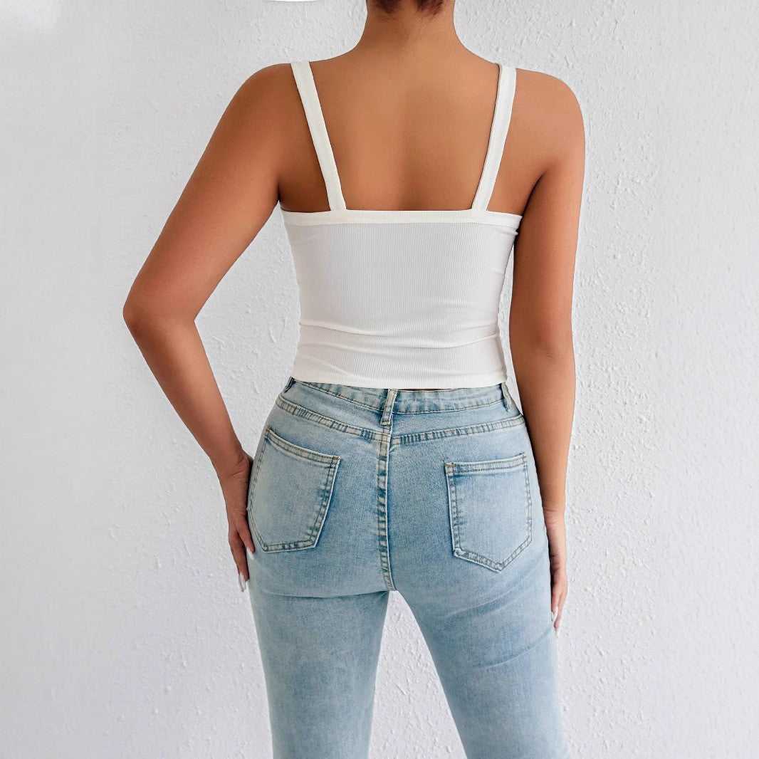 Damen Trägershirt aus Rippenstoff mit figurbetontem Schnitt R&B