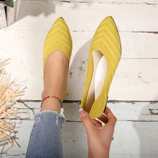 Damen elegante Ballerinas aus atmungsaktivem Strickmaterial R&B