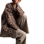 Damen Kuschelige Strickjacke im Leo-Design mit oversized Passform R&B