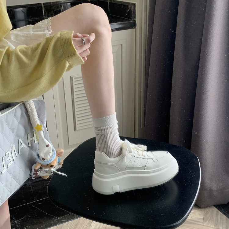 Damen modische Plateau Sneakers mit strapazierfähigem Obermaterial R&B