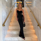 Damen Spitzen-Midi-Kleid mit transparenter Seitenpartie und verführerischem Design R&B