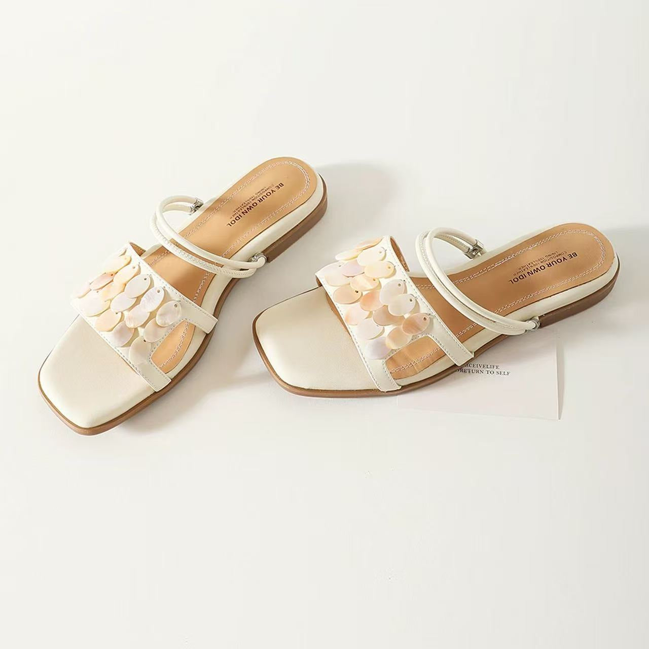 Damen Dekorative Riemchen-Sandalen mit glitternden Pailletten R&B