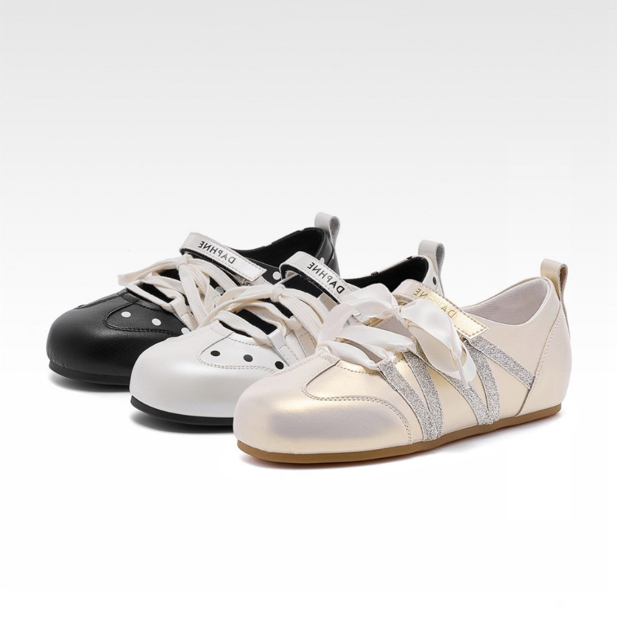 Damen elegante Ballerinas mit Punkten R&B