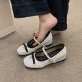 Damen Ballerinas mit modischer Schleife und perlenverziertem Riemen R&B