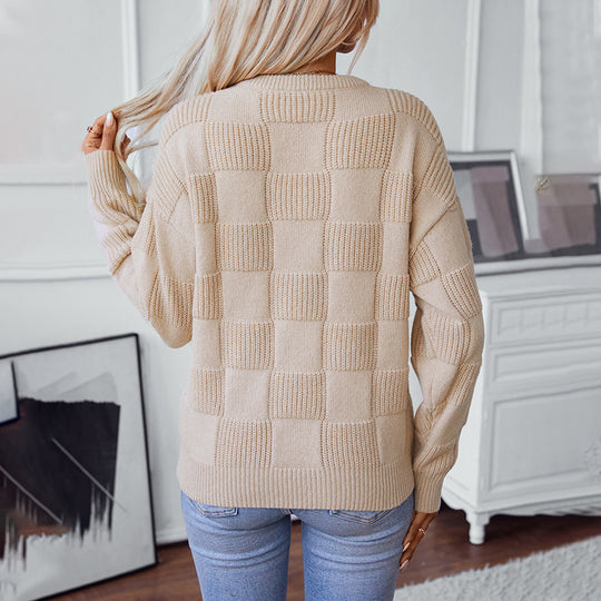 Damen gemusterter Strickpullover mit Panoramadesign und kuscheliger Haptik R&B
