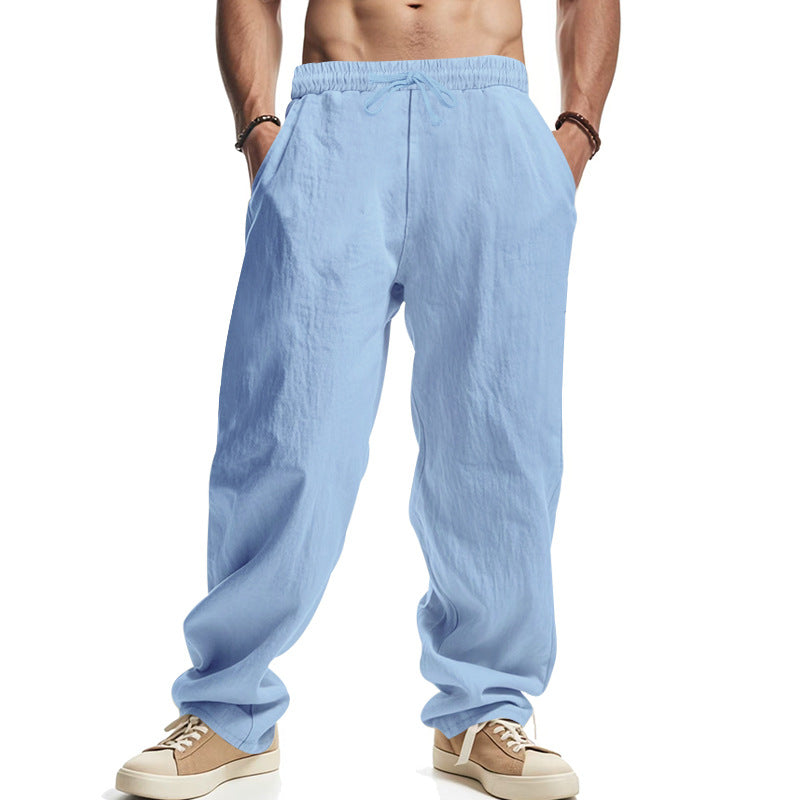 Herren lockere Sommer-Cargohose aus atmungsaktivem Material mit verstellbarem Kordelzug R&B