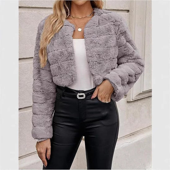 Damen modische Leopardenmuster Fleecejacke R&B