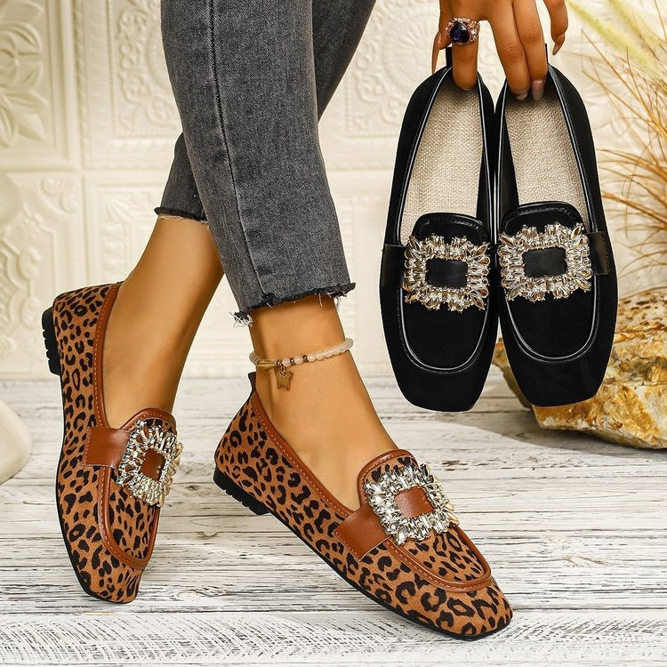 Damen elegante Ballerinas mit funkelnder Schmuckapplikation R&B