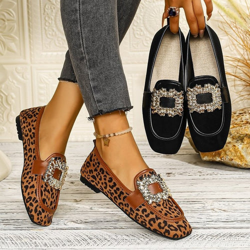 Damen elegante Ballerinas mit funkelnder Schmuckapplikation R&B