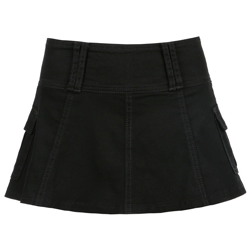 Damen Minirock mit seitlichen Taschen und hohem Bund R&B