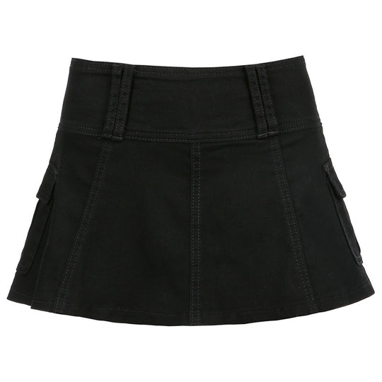 Damen Minirock mit seitlichen Taschen und hohem Bund R&B