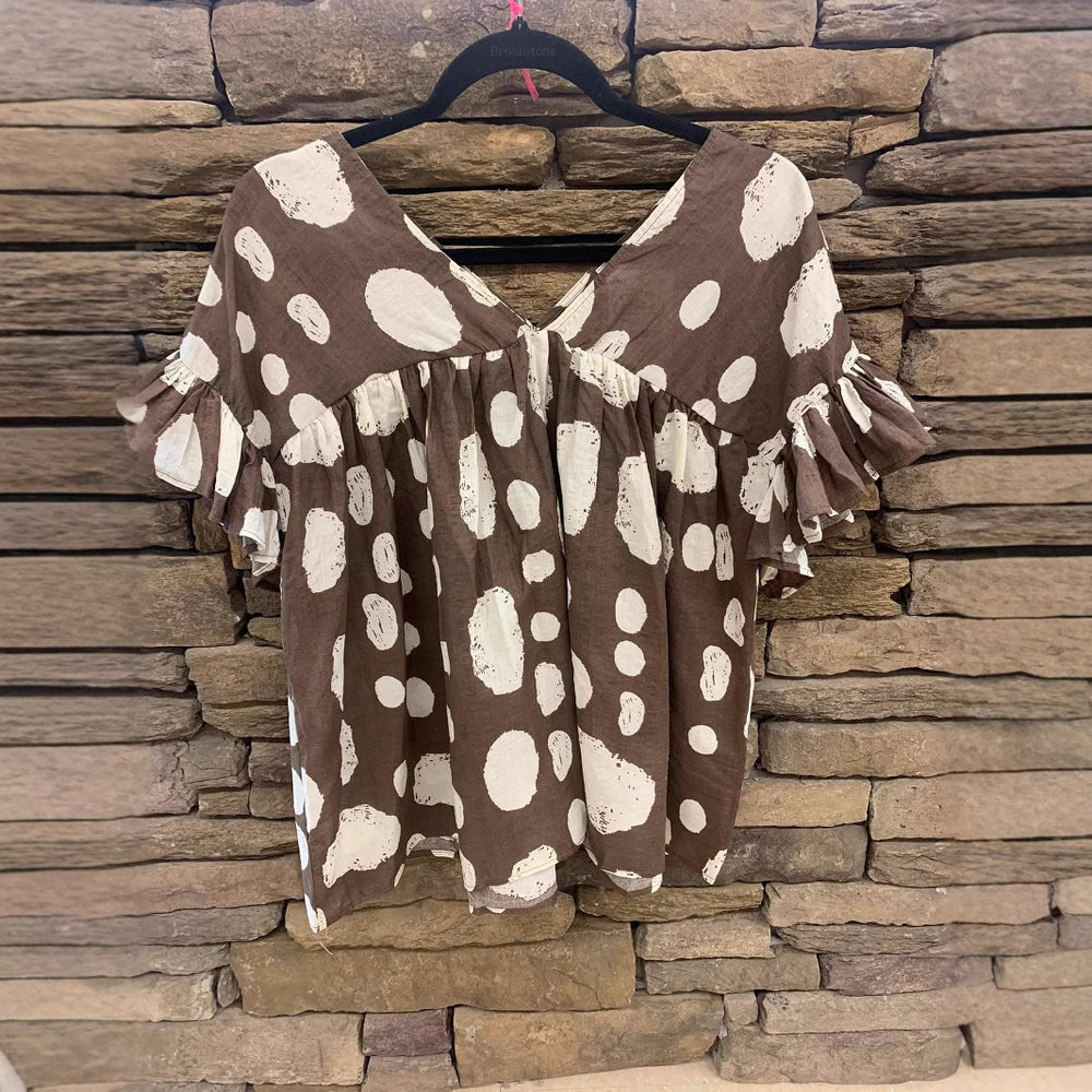 Damen Bluse mit Rüschen und stilvollem Punktedesign R&B