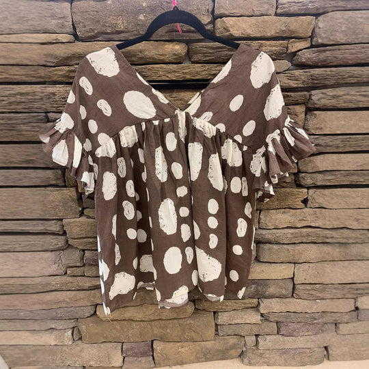 Damen Bluse mit Rüschen und stilvollem Punktedesign R&B