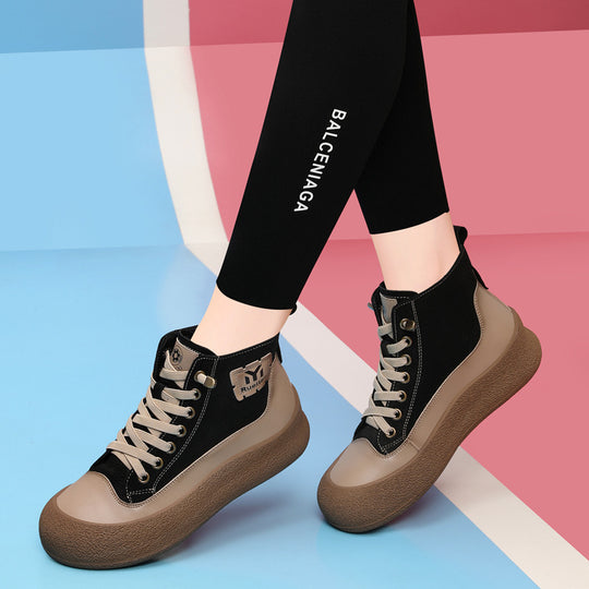 Damen Hochmodische Knit Sneaker mit trendigem Plateau und stabiler Sohle R&B