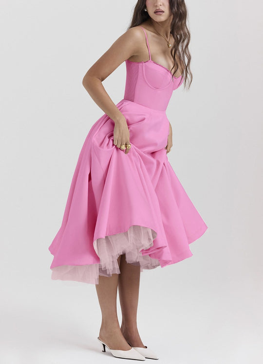 Damen nan Bustierkleid mit geformtem Mieder, weichem Tellerrock, integriertem Tüll-Unterzug und Eingrifftaschen R&B