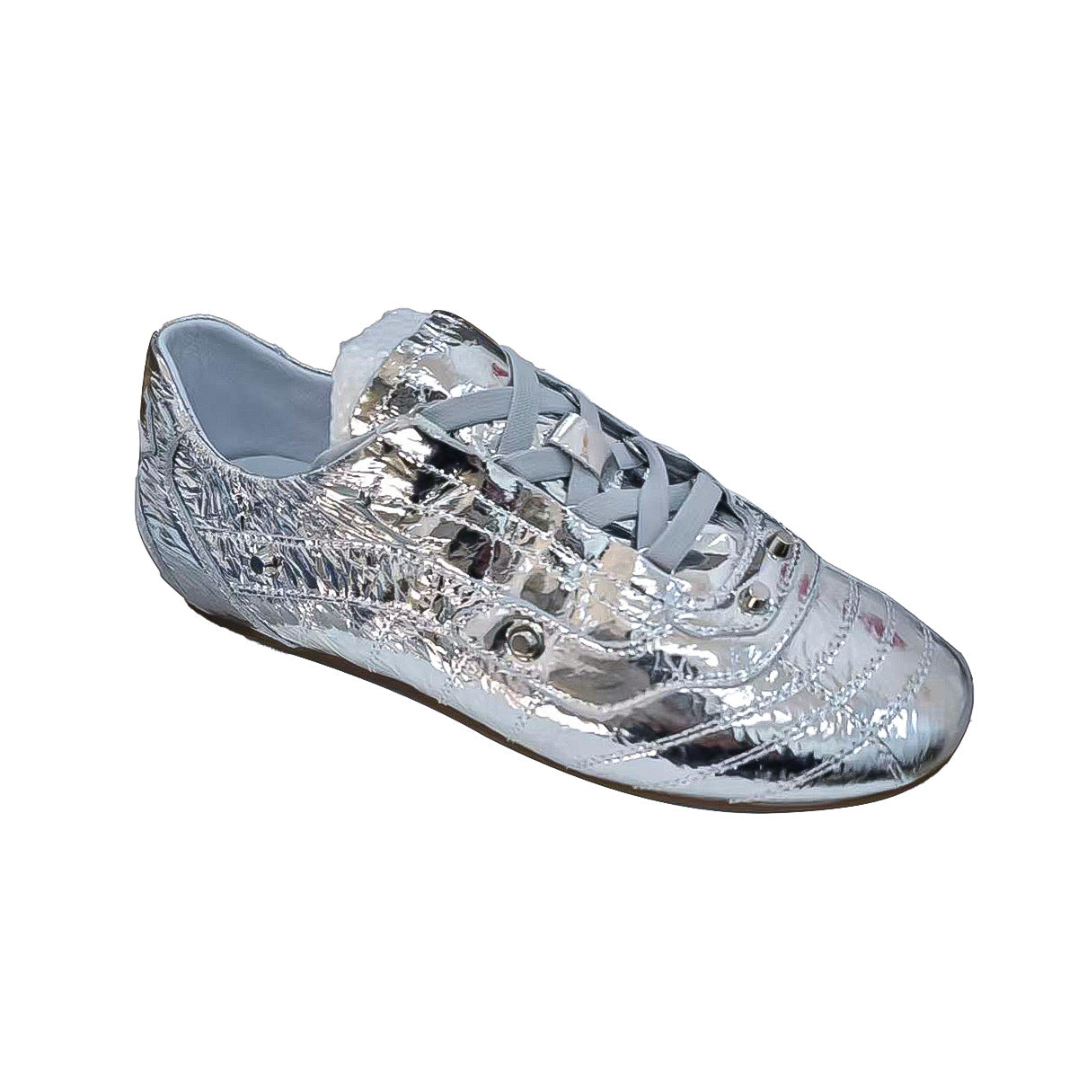 Damen Sportliche Sneaker mit glänzendem Obermaterial und atmungsaktiver Sohle