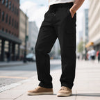 Herren nan urbane utilitarische Cargohose mit elastischem Komfortbund, Tunnelzug und verschließbaren Klappentaschen R&B