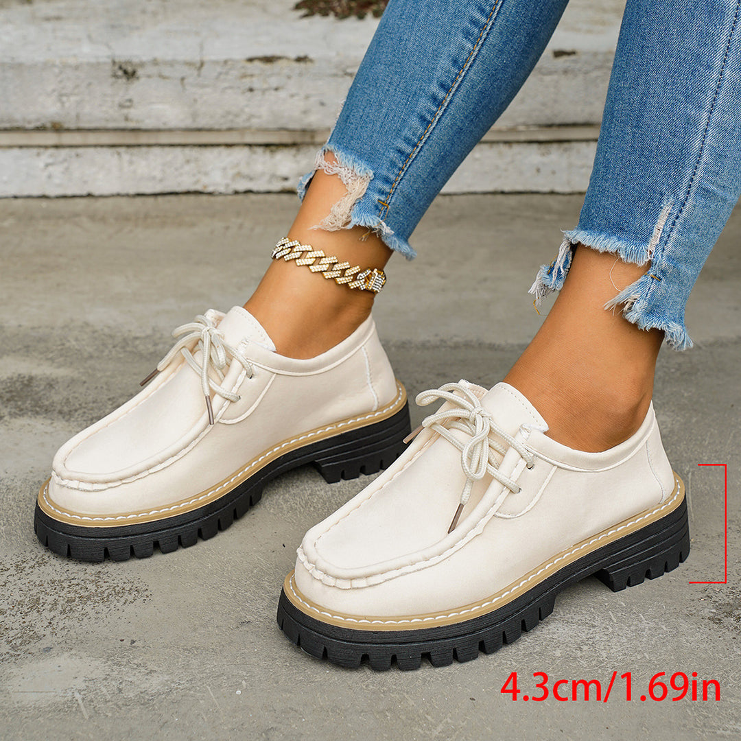 Damen bequeme Leder-Schnürschuhe mit rutschfester Sohle und praktischer Schnürung R&B