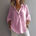 Damen Lockeres Knopf-Bluse Hemd R&B