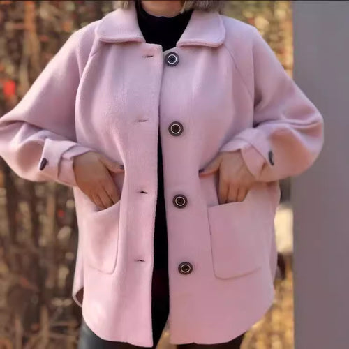 Damen Übergangsjacke mit großem Kragen und praktischen Taschen R&B