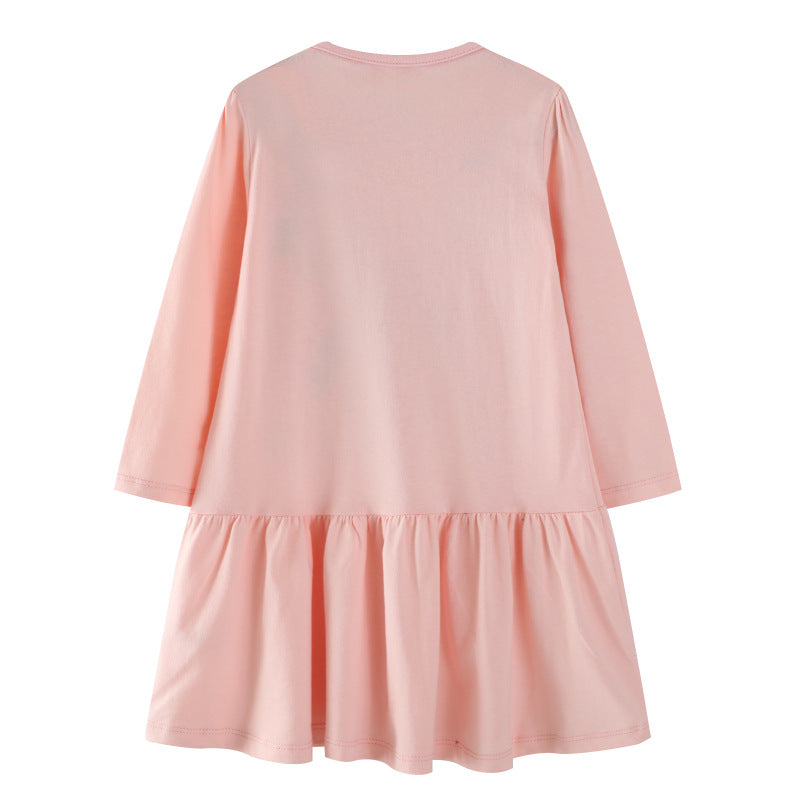 Mädchen Sweatkleid mit buntem Einhorn-Design und Glitzerapplikationen R&B