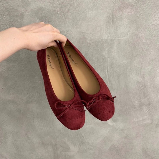Damen Ballerina-Schuhe mit modischer Schleifenverzierung und komfortablem Fußbett R&B