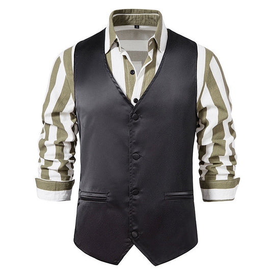 Herren elegante Anzugsweste mit modernem Schnitt und praktischen Taschen R&B