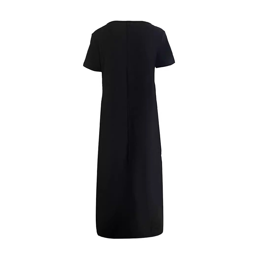Damen Oversized T-Shirt-Kleid mit grafischem Druck und praktischen Taschen R&B