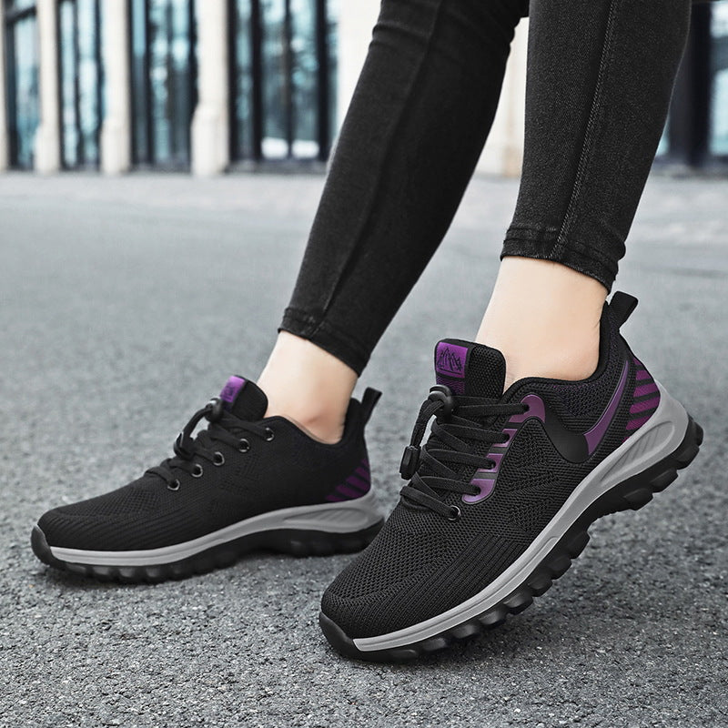 Damen atmungsaktive Laufschuhe mit elastischem Schnellschnürsystem R&B