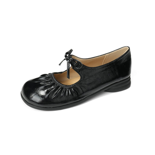 Damen Ballerinas mit elegantem Faltendesign und praktischem Schnürdetail R&B