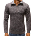 Herren luxuriöser Strickpullover mit modernem Stehkragen und Reißverschluss R&B